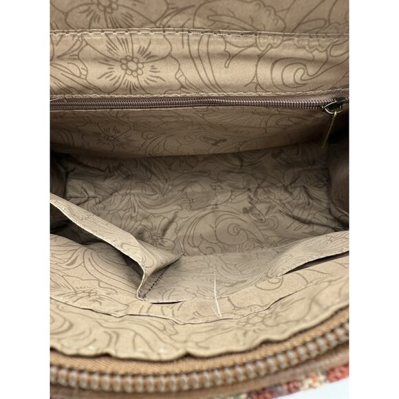 Justin Western Jacquard Crossbody Purse Aztec Southwest Festival Boho Brown - Picture 5 of 7